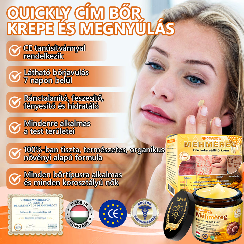 🍎Bőrgyógyász ajánlása ✨ ZödVita® Méhméreg Bőr Helyreállító Krém 🔥 Magyar fejlesztés, magyarországi gyártás és szállítás