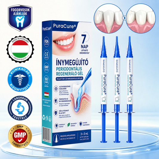 🌿🌿🦷 PuraCure® ÍNYMEGÚJÍTÓ – Parodontális helyreállító gél🧂