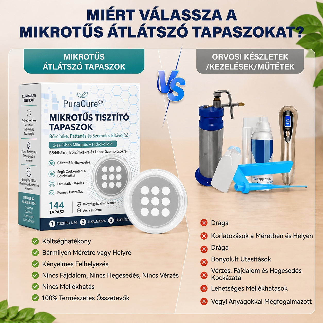 🌿🌿✨ 2 az 1-ben mikrotűs és hidrokolloid tapasz🍀 | Kiálló anyajegyek, aknék, lapos szemölcsök és bőrnövedékek eltávolítására | Segít csökkenteni a ráncokat, hegeket és bőrhibákat | Láthatatlan tapasz az arcra és testre