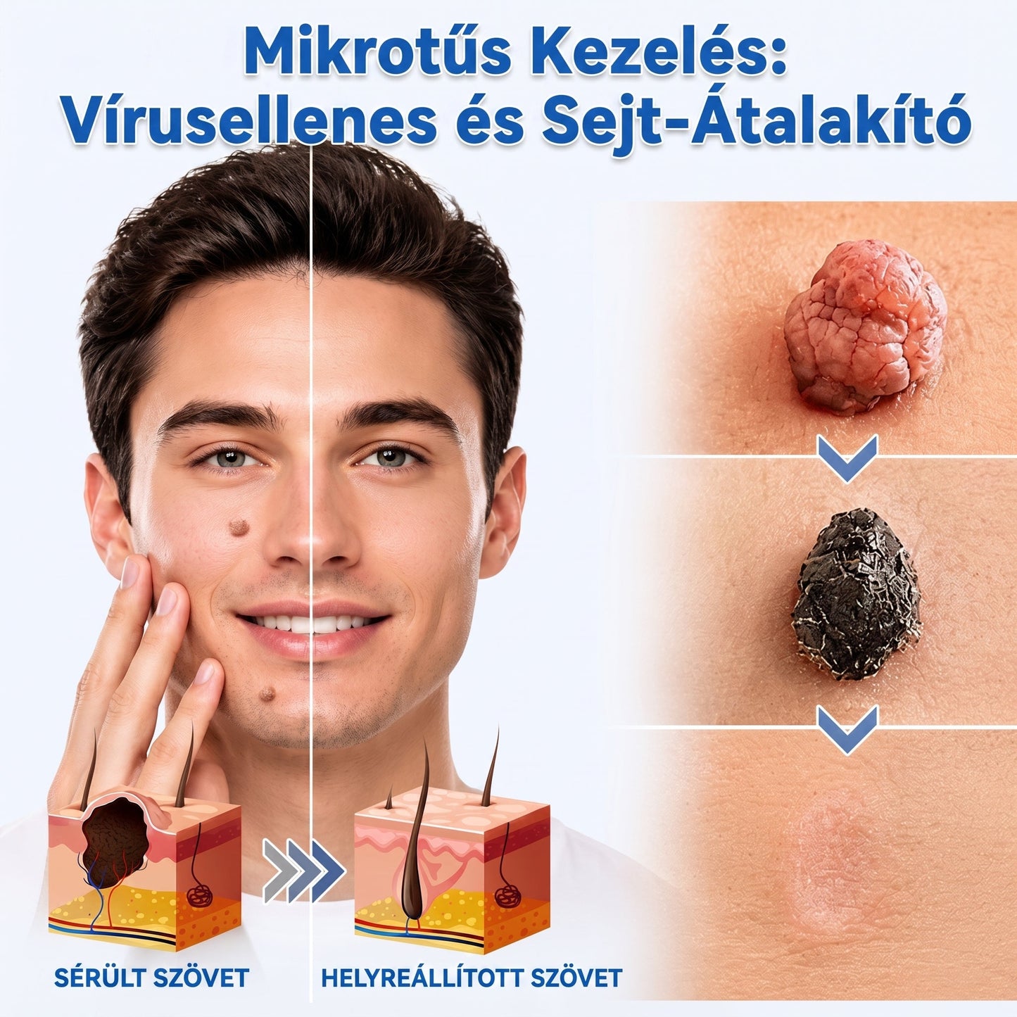 🌿🌿✨ 2 az 1-ben mikrotűs és hidrokolloid tapasz🍀 | Kiálló anyajegyek, aknék, lapos szemölcsök és bőrnövedékek eltávolítására | Segít csökkenteni a ráncokat, hegeket és bőrhibákat | Láthatatlan tapasz az arcra és testre